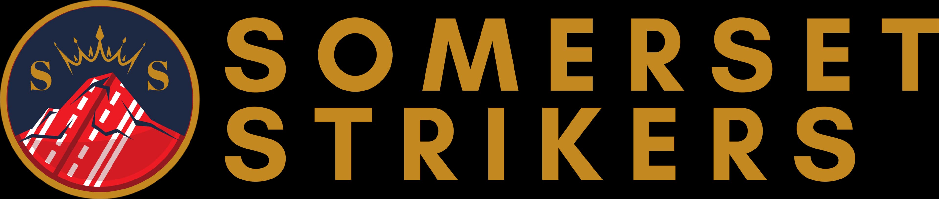 The Somerset Strikers Cricket Club logo name to side